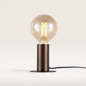 LUSENZ Albedo - Tischlampe Bronze Metall 12 cm - Tischlampe wohnzimmer - Minimalistisch design - E27 Fassung - Mit Ein/Aus-Schalter