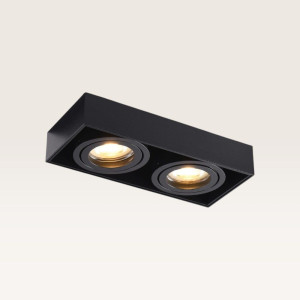 LUSENZ Downlight box Kelveri nero - GU10-fittingen - IP20 voor binnen - Zwart - Met doorlusbedrading