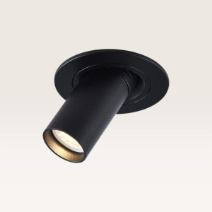 LUSENZ Einbaustrahler Myroni nero – Durchmesser 67 mm – Einbautiefe 50 mm – G9-Fassung – IP20 für Innenbereich – Schwarz – Mit Durchgangsverdrahtung