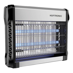 HOFTRONIC LED-Mückenlampe – 10 W – UV-Insektenlampe – 3500 V – Geeignet für 80 m² – IP20 für den Innenbereich – Schwarz/Silber – Kettenlänge 47 cm