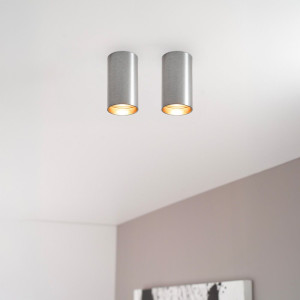 2x Canopus fero s by LUSENZ - Cilindervormige opbouwspot in geborsteld gunmetal grijs