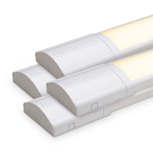 HOFTRONIC 4er Set LED-Leiste 60 cm - 18 Watt 2520 Lumen (140 lm/W) - 3000K Warmweiß - Verknüpfbar - IP20 für den Innenbereich - Ultra Flach 2,9 cm -