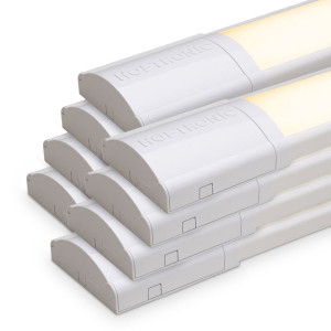 HOFTRONIC 8er Set LED-Leiste 60 cm - 18 Watt 2520 Lumen (140 lm/W) - 3000K Warmweiß - Verknüpfbar - IP20 für den Innenbereich - Ultra Flach 2,9 cm -