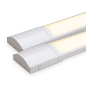 HOFTRONIC 2er Set LED-Leiste 120 cm - 40 Watt 5600 Lumen (140 lm/W) - 3000K Warmweiß - Verknüpfbar - IP20 für den Innenbereich - Ultra Flach 2,9 cm -