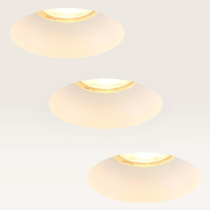 LUSENZ Set van 3 Trimless Inbouwspots Junaro bianco - Inbouwdiepte 100mm - GU10-fitting - IP20 voor binnen - Wit - Met doorlusbedrading