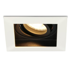 HOFTRONIC Durham LED inbouwspot vierkant - 4 Watt 345 lumen - 2700k warm wit - GU10 - Dimbaar Kantelbaar - Voor binnen - Wit