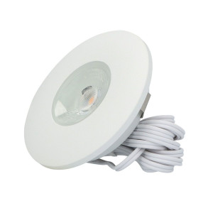 HOFTRONIC Pavo LED inbouwspot Plat (meubelspot) - 3W 300 Lumen - 2700K warm wit - Lage inbouwdiepte - Dimbaar - Rond - Voor binnen - Wit
