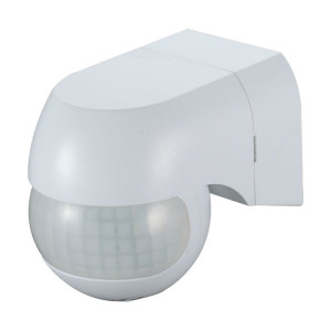 HOFTRONIC PIR bewegingssensor met schemerschakelaar - 180° - Opbouw - 12 meter bereik - Maximaal 400 Watt - IP44 waterdicht - Wit