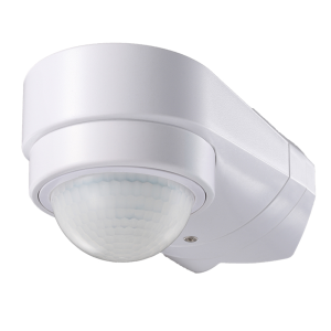 HOFTRONIC PIR-Bewegungsmelder mit Dämmerungsschalter - 240° - Aufputzmontage - 10 Meter Reichweite - Maximal 600 Watt - IP65 wasserdicht - Weiß