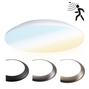 HOFTRONIC LED Bulkhead - Bewegingssensor - Ø38 cm - 25 watt - 2600 Lumen - 3 Lichtkleuren - CCT Switch - IP65 Waterdicht - IK10 - Wit - Plafondlamp