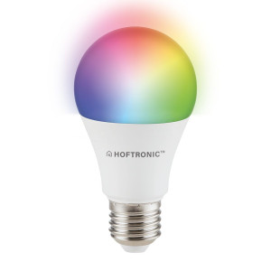 HOFTRONIC SMART Smart E27 lamp - A60 vorm - 10 Watt 806 lumen - RGBWW - Wifi & Bluetooth - Bestuurbaar via app - Google Home, Amazon Alexa en Siri -