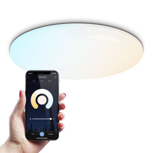 HOFTRONIC SMART Smart plafondlamp - Rond - 30W - 3000lm - Ø42cm - RGBWW - Wifi + Bluetooth - Google Home, Amazon Alexa en Siri - Frameless -