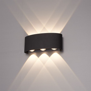 HOFTRONIC Tulsa LED Wandlamp Zwart - 6 Watt 630 lumen - IP54 Waterdicht - 3000K Warm Wit - Dimbaar - Binnen en buiten - Up & Down Light - Modern