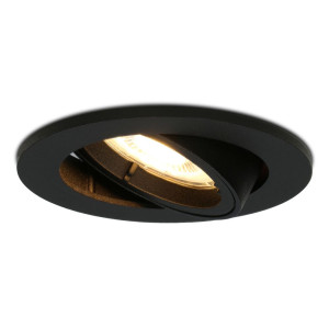 HOFTRONIC Oslo LED inbouwspot - 4 Watt 345 lumen - 2700K Warm wit - GU10 - Dimbaar - Rond - Kantelbaar - IP20 voor binnen - Zwart