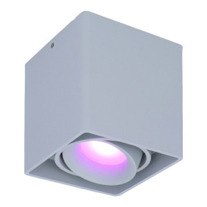HOFTRONIC Esto Smart Aufbaustrahler Eckig - Aufbau Deckenstrahler - GU10 - Schwenkbar - RGBWW 16 Mio. Farben - Wifi + Bluetooth - Kompatibel mit