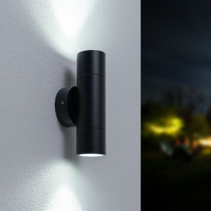 HOFTRONIC Dax LED Wandlamp - Dimbaar - 8 Watt 690 Lumen - 6500K Daglicht Wit - IP64 Waterdicht voor Binnen en buiten - GU10 Vervangbare lichtbron - Up