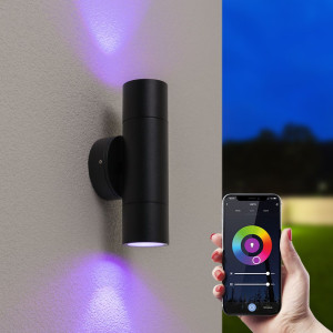 HOFTRONIC SMART Dax Smart Wandleuchte LED - Wifi + Bluetooth - 11W 690lm - Dimmbar - RGBWW - IP65 wasserdicht - Innen und Außen- GU10 - Up & Down