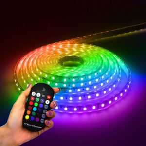 HOFTRONIC Glow60 RGB LED Streifen 5 Meter - IP65 wasserdicht - Dimmbar - Außen & Innen - 60 LEDs/m - 35 Watt 1540 Lumen - SMD 5050 - IP65 wasserdicht