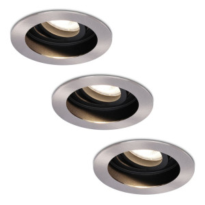HOFTRONIC Set van 3 Mesa LED inbouwspots - GU10 4 Watt 345 Lumen - 4000K neutraal wit - Dimbaar - verzonken - Rond - Kantelbaar - IP20 Voor binnen -