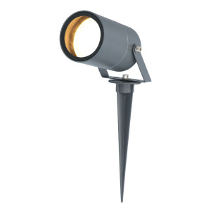 HOFTRONIC Spikey LED prikspot - GU10 4 Watt 345 lumen - Dimbaar - Kantelbaar - 2700K warm wit - IP65 Waterdicht - Antraciet - Tuinspot - Pinspot