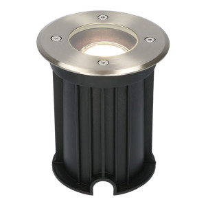 HOFTRONIC Maisy LED Grondspot Rond - Dimbaar - GU10 - 4000K neutraal wit - 4 Watt 345 Lumen - Rond - Ø12cm - Tuinspot - Oprit - RVS - IP67 waterdicht