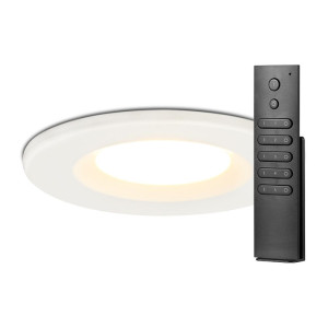 HOFTRONIC 8er Set dimmbaren LED Einbaustrahler weiß Venezia 6 Watt 2700K IP65 inkl. Fernbedienung