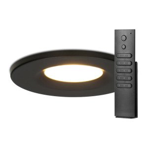 HOFTRONIC 20x Venezia LED inbouwspots - Zwart - Dimbaar - 6 Watt 650 lumen - 2700K warm wit - IP65 waterdicht - Inclusief Afstandsbediening -