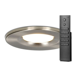 HOFTRONIC 8x Venezia LED Einbaustrahler - Edelstahl - Dimmbar - 6 Watt 650 Lumen - 2700K warmweiß - IP65 wasserdicht - Inklusive Fernbedienung -