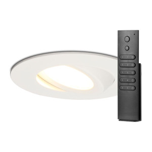 HOFTRONIC 18x Einbaustrahler Napels - Weiß - Dimmbar - 360° schwenkbar - 39mm Einbautiefe - 8W 570 Lumen - 2700K warmweiß - IP65 wasserdicht - mit