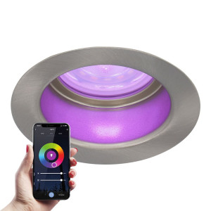 HOFTRONIC SMART Mari - Smart inbouwspot - IP65 waterdicht - 5,5 Watt 345 Lumen - Wifi + Bluetooth - RGBWW - GU10 - Google Home, Amazon Alexa en Siri -