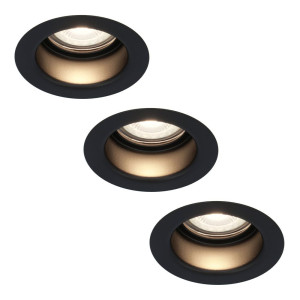 HOFTRONIC 3er Set Mari - LED Einbaustrahler Flach - 6 Watt 570 Lumen - 4000K neutralweiß - GU10 LED Modul - Blendfrei - Dimmbar - Rund - IP65