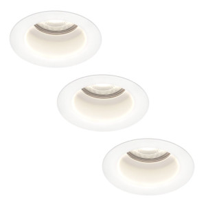 HOFTRONIC 3er Set Mari - LED Einbaustrahler Flach 58mm - 3,8 Watt 270 Lumen - 6000K tageslichtweiß - GU10 LED Modul - Blendfrei - Dimmbar - Rund -