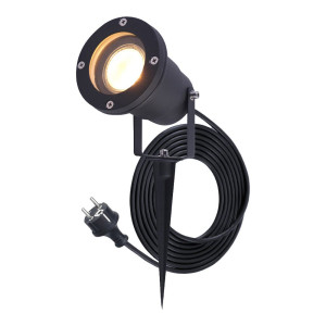 HOFTRONIC Sydney LED Gartenstrahler mit Erdspieß - GU10 4 Watt 345 lumen - Dimmbar - Schwenkbar - 2700K warmweiß - IP65 Wasserdicht - 1.5m Kabel mit
