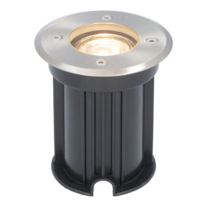 V-TAC LED Bodeneinbaustrahler außen - Dimmbar - GU10 Fassung - 2700K warmweiß - 4W 345lm - Rund - Bodenstrahler - Auffahrt - Edelstahl - IP65