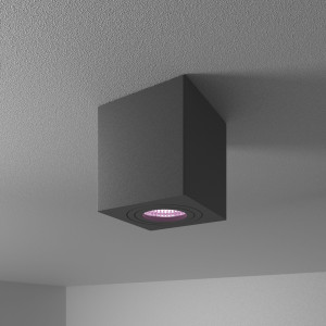 HOFTRONIC SMART Gibbon - LED smart opbouwspot - vierkant - IP65 waterdicht - GU10 - RGBWW - Wifi + Bluetooth - Google Home, Amazon Alexa en Siri -