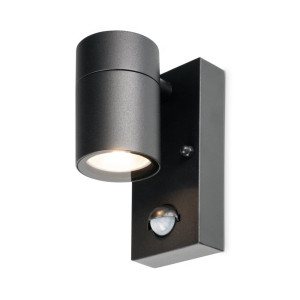HOFTRONIC Mason LED Wandlamp - Bewegingsmelder en schemerschakelaar - GU10 - 4000K - 4W 345lm - IP44 - Zwart