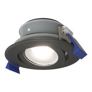 HOFTRONIC Lima LED Einbaustrahler - 4W 345lm - 6500K tageslichtweiß - GU10 - Dimmbar - Rund - Schwenkbar - IP65 Wasserdicht - Schwarz - Für Bad, Innen