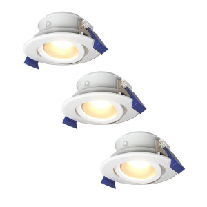 HOFTRONIC 3er Set Lima LED Einbaustrahler - 4W 345lm - 4000K neutralweiß - GU10 - Dimmbar - Rund - Schwenkbar - IP65 Wasserdicht - Weiß - Für Bad,