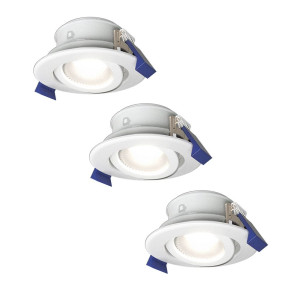 HOFTRONIC 3er Set Lima LED Einbaustrahler - 4W 345lm - 6500K tageslichtweiß - GU10 - Dimmbar - Rund - Schwenkbar - IP65 Wasserdicht - Weiß - Für Bad,