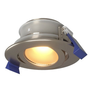 HOFTRONIC Lima LED Einbaustrahler - 4W 345lm - 2700K warmweiß - GU10 - Dimmbar - Rund - Schwenkbar - IP65 Wasserdicht - Edelstahl - Für Bad, Innen und