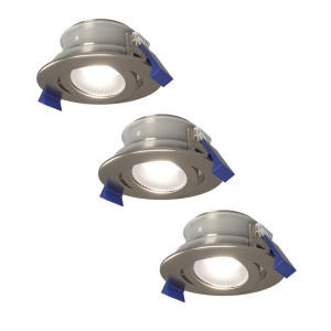 HOFTRONIC 3er Set Lima LED Einbaustrahler - 4W 345lm - 6500K tageslichtweiß - GU10 - Dimmbar - Rund - Schwenkbar - IP65 Wasserdicht - Edelstahl - Für