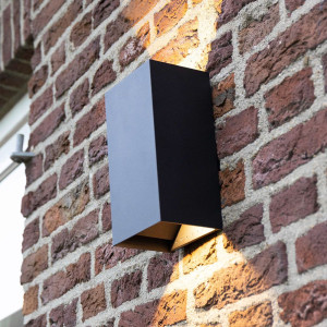 HOFTRONIC Miles XL LED Wandlamp - 20W 2000lm - IP65 Waterdicht - 3000K Warm Wit - Binnen en buiten - Up & Down Light - Zwart