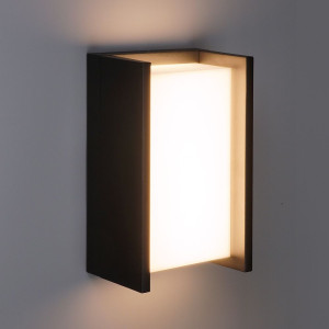 HOFTRONIC Jasper LED Wandlampe - 12 Watt 1200 Lumen - 3000K warmweiß - IP54 wasserdicht - Schwarz - Innen- und Außenbereich - Klassische Wandlampe