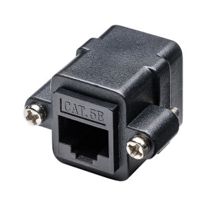 Goobay RJ45 CAT-6 Kupplung Verbinder mit Montageflansch - Netzwerkkabel Verbinder - Patchkabel Adapter - Schwarz