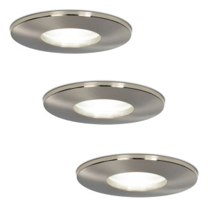 HOFTRONIC 3x Vegas LED Inbouwspots - Dimbaar - 4 Watt 6500K Daglicht wit - IP44 spatwaterdicht - Aluminium - Voor binnen, buiten en badkamer
