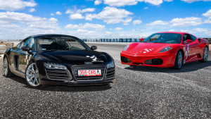 Pojedynek Ferrari F430 vs. Audi R8 | Tor Białystok | DEVIL-CARS | Prezent | Voucher | Karta podarunkowa | Bon | Cena