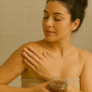 Aromatyczny peeling ciała | Katowice (Łaziska Górne) | Studio urody i masażu Dobra Aura | Prezent | Voucher | Karta podarunkowa | Bon | Cena