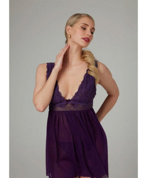 EQOM Purchasing B.V. Christine - Babydoll Lieve Purple, str. L/XL