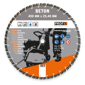 Profil Diamanttrennscheibe Beton 450/25,4