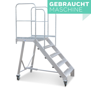 Podesttreppe m.Gel. H:1,25m,B:1,12m(B-W)